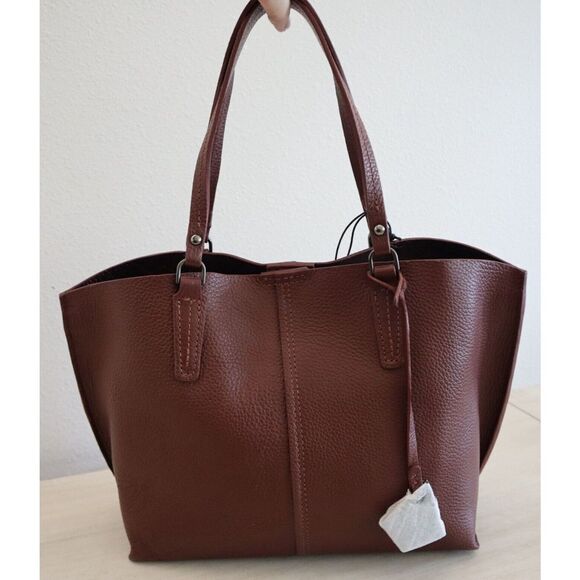 Botkier 21F2783HPMAL Large Brown Hudson Dual Handle Leather Tote Bag - Picture 4 of 15